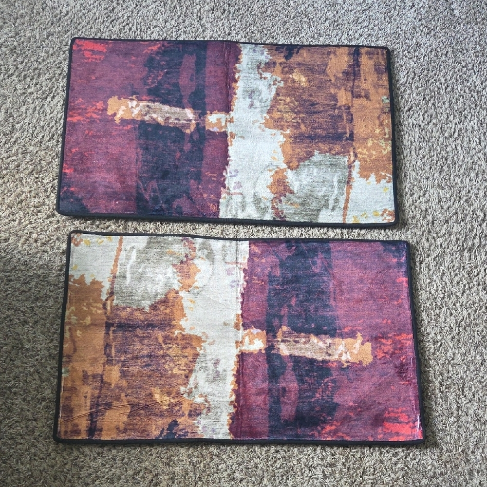 Abstract Multicolor Area Rug - Picture 2 of 4